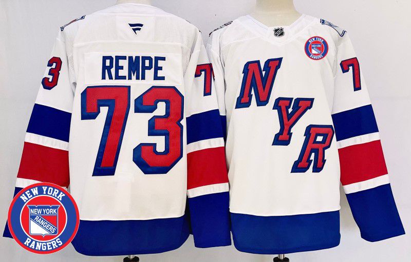 Men New York Rangers #73 Rempe White Fanatics 2025 NHL Jersey style 4